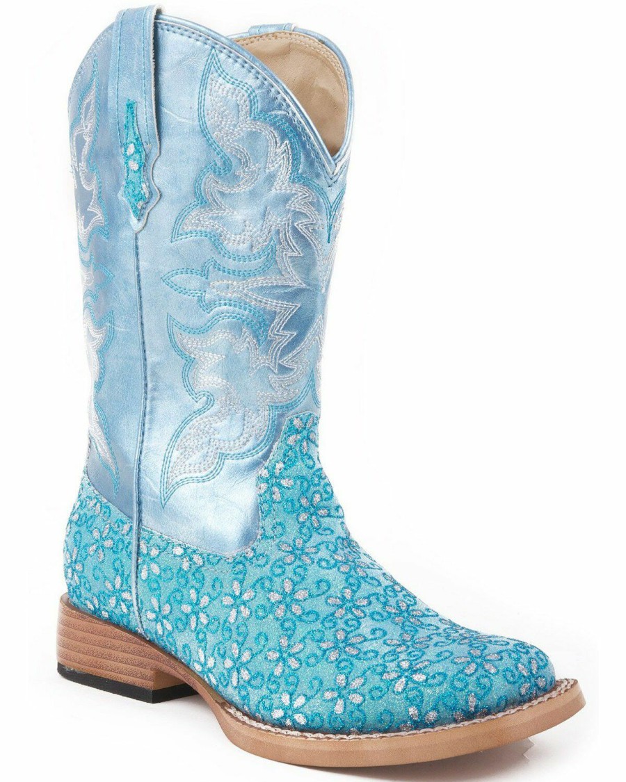 Western Boots * | Roper Kid'S Floral Glitter Western Boots Limited Edition