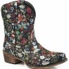 Boots * | Roper Women'S Ingrid Floral Western Booties Snip Toe Online