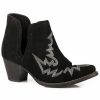 Boots * | Roper Women'S Rowdy Cow Suede Open Side Western Booties- Snip Toe Sale