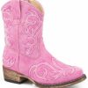 Western Boots * | Roper Girls' Allover Embroidery Western Boots Snip Toe Outlet