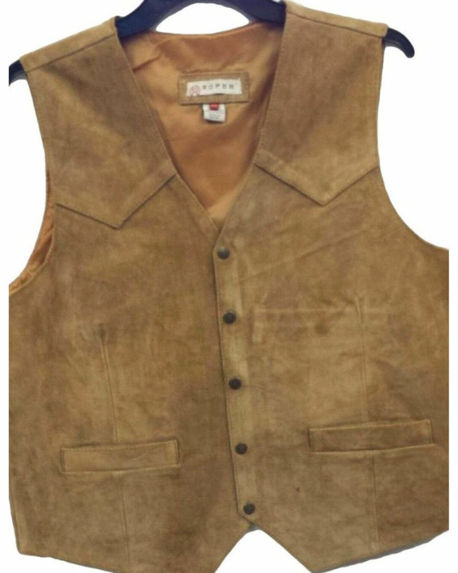 Clothing * | Roper Men'S Silky Cow Suede Vest Limited Edition