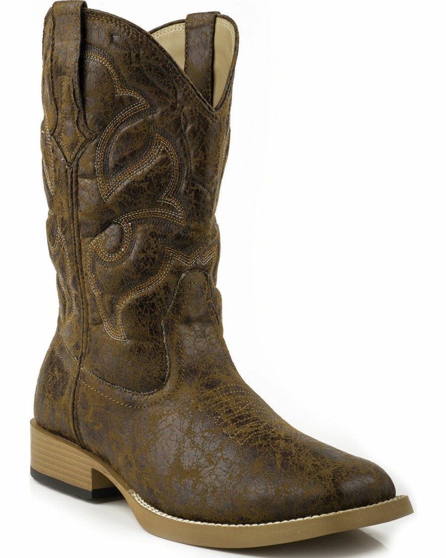 Western Boots * | Roper Men'S Distressed Broad Square Toe Western Boots Limited Edition