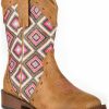 Western Boots * | Roper Toddler Girls' Tan Glitter Geo Western Boots Square Toe Outlet