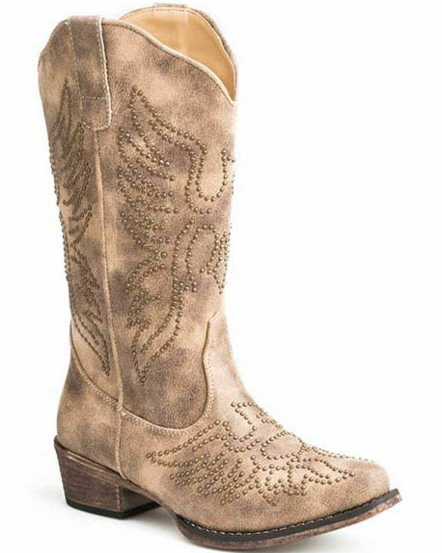 Western Boots * | Roper Women'S Vintage Beige Western Boots Snip Toe Sale