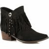 Boots * | Roper Women'S Black Fringe Western Booties Medium Toe Sale