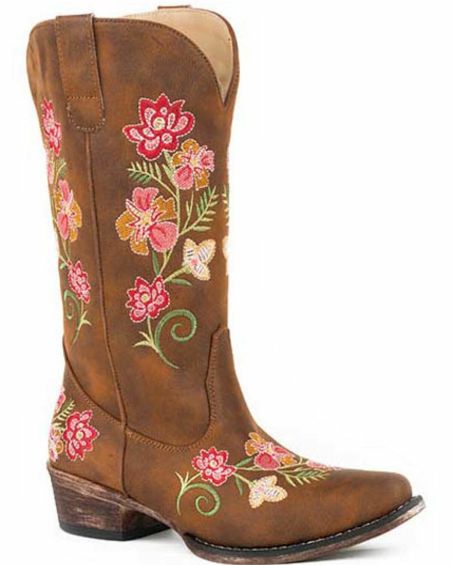 Western Boots * | Roper Women'S Vintage Cognac Western Boots Snip Toe Discount