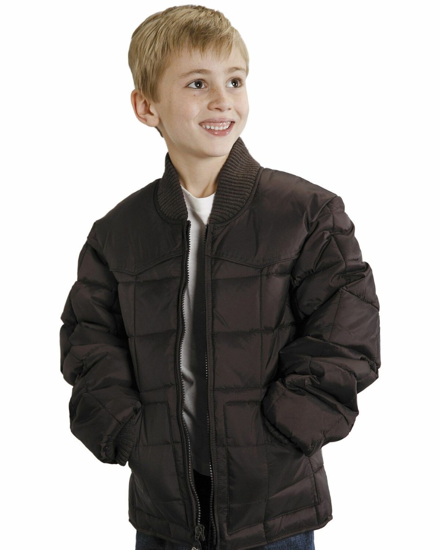 Clothing * | Roper Boys' Range Gear Quilted Nylon Jacket Outlet