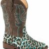 Western Boots * | Roper Girls' Glitter Leopard Western Boots Square Toe Online