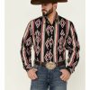 Western Shirt * | Roper Men'S Black Southwestern Stripe Long Sleeve Snap Western Shirt Sale