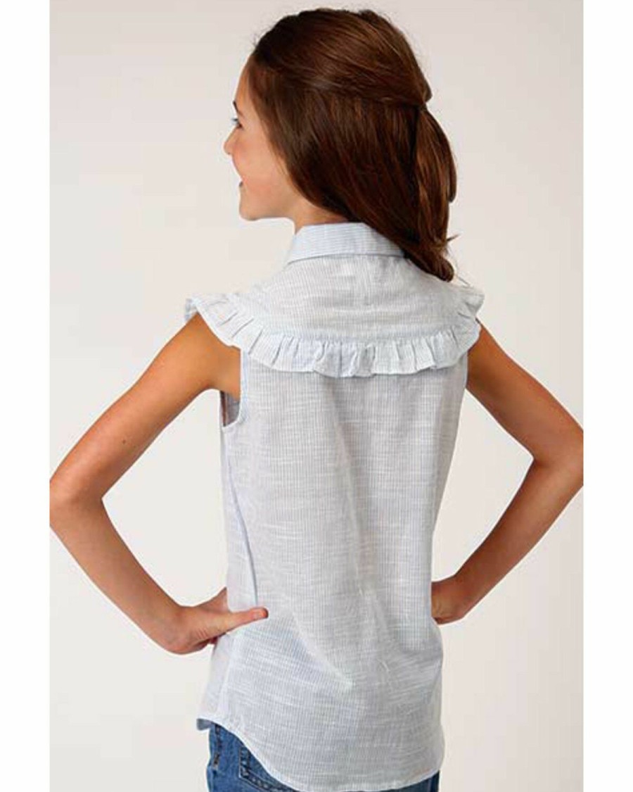 Clothing * | Roper Girls' Ruffle Yoke Sleeveless Shirt Online