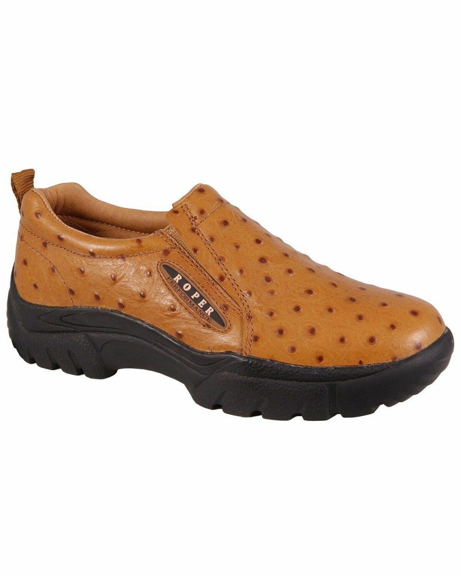 Shoes * | Roper Performance Slip-On Ostrich Print Casual Shoes Wide Sale