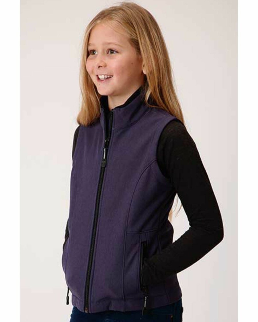 Clothing * | Roper Girls' Purple Softshell Fleece Vest Online