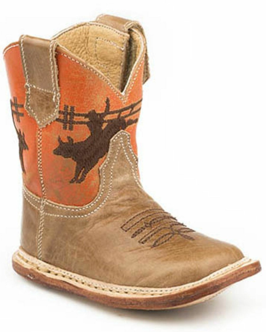 Western Boots * | Roper Infant Girls' Waxy Tan Western Boots Square Toe Discount