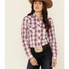 Clothing * | Roper Women'S White Tablecloth Plaid Long Sleeve Snap Western Core Shirt Limited Edition