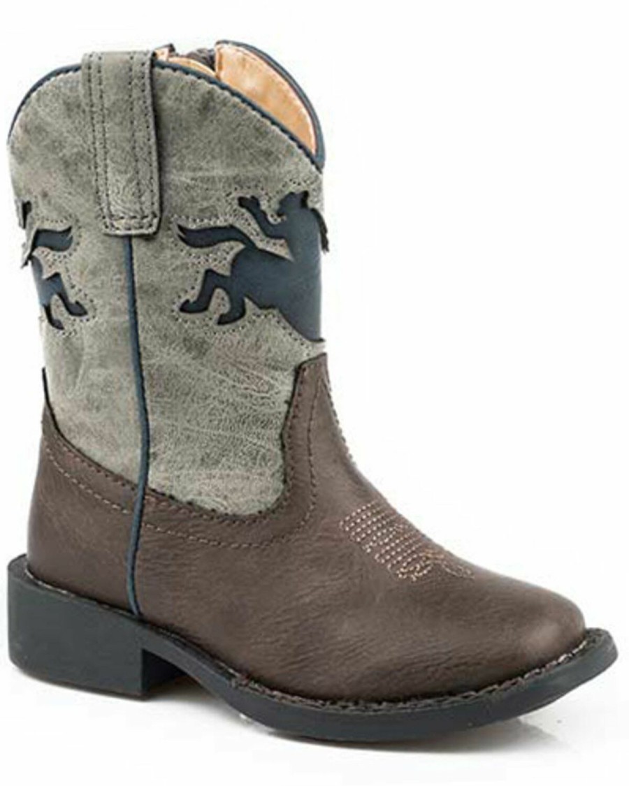 Western Boots * | Roper Boys' Buckin Bronco Western Boots Square Toe Sale