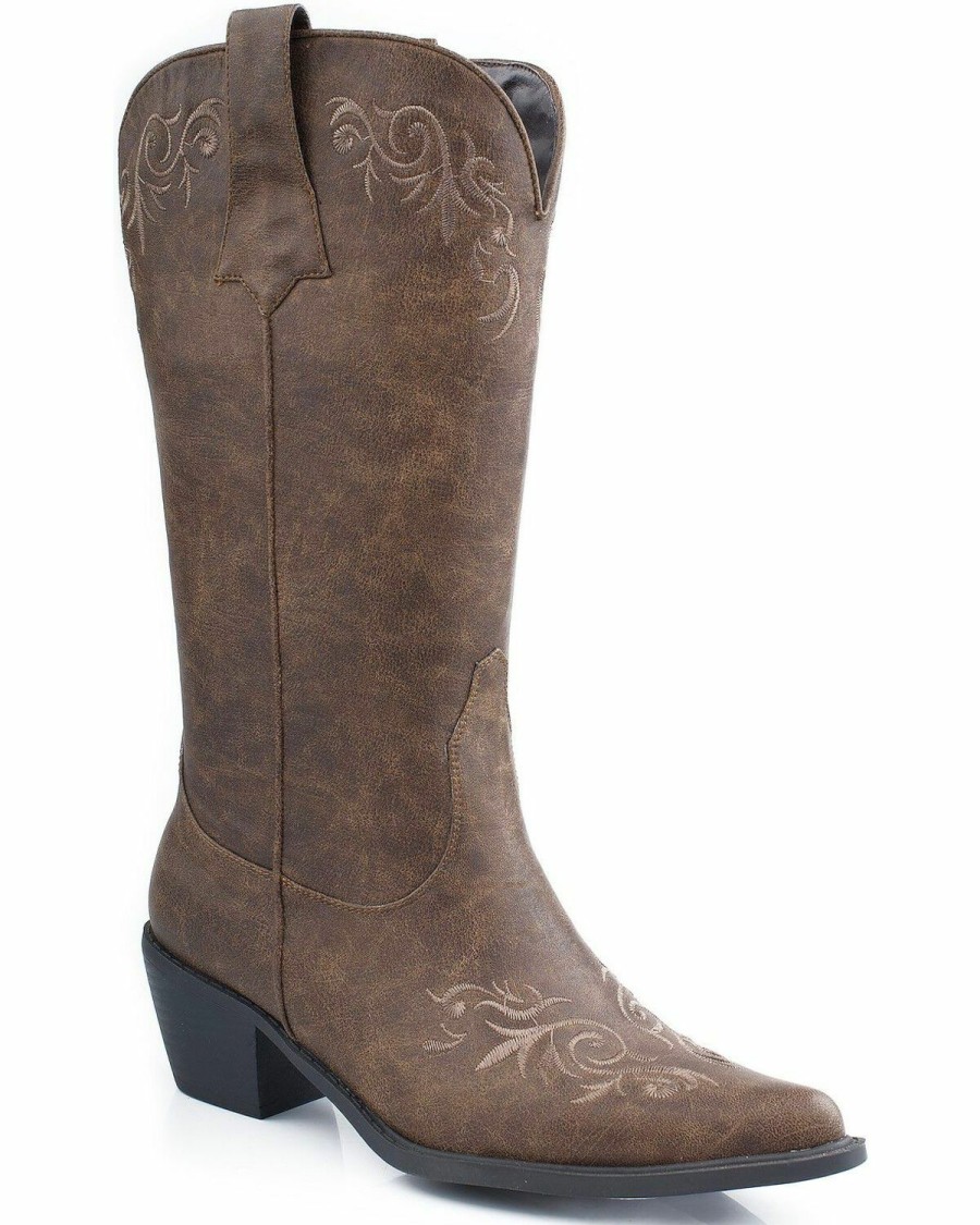 Boots * | Roper Embroidered Faux Leather Cowgirl Boots Pointed Toe Online